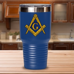 Masonic tumbler - Freemason symbol square and compass - Freemasonry lodge gift - Scottish York rite Prince Hall Brother Master Mason gifts