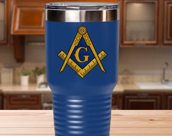 Masonic tumbler - Freemason symbol square and compass - Freemasonry lodge gift - Scottish York rite Prince Hall Brother Master Mason gifts
