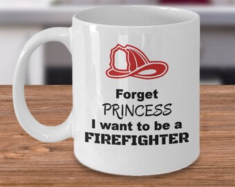 Lady Firefighter mug - Olvídate de princesa ser bombero - Regalos de mujer bombero - Mujeres bomberos - FD Bomberos Mamá regalos de cumpleaños