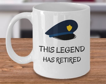 Cop mug - This legend has retired - Police officer retirement joke gift - Police force law enforcement colleague - Retired policeman gift