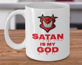 Esoteric coffee mug - Satan is my GOD - luciferian 666 cup accessories gift - satanic gifts - satanic church - Occult gifts - Devil
