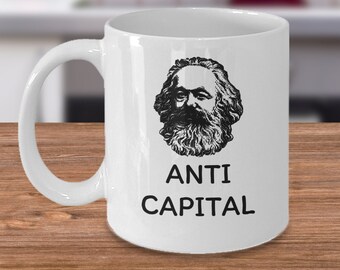 Taza de café sociología - Anti capital - Karl Marx teoría sociólogo regalo - Filosofía marxista Manifiesto comunista movimiento obrero regalos