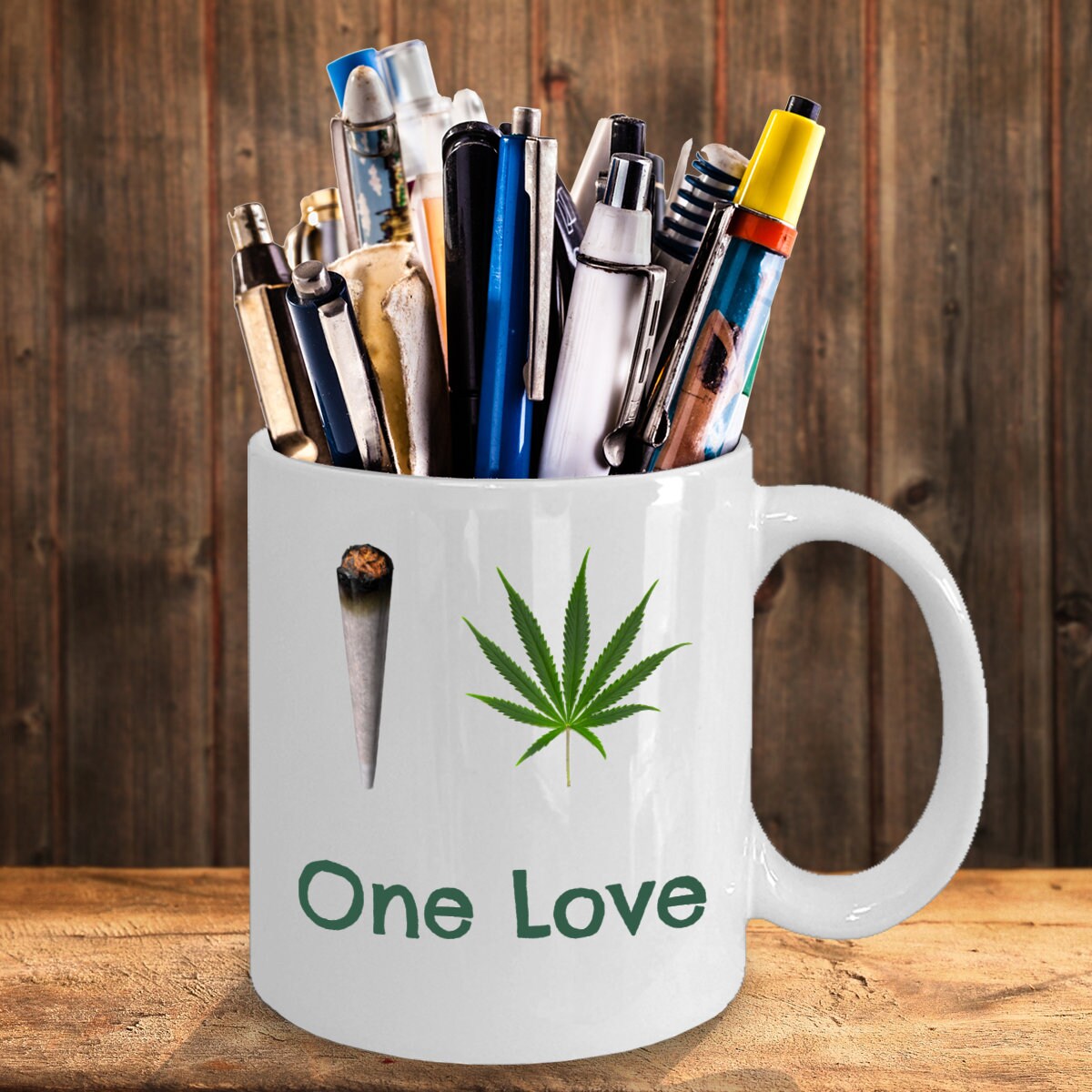 InkPonyArt 'I Love Coffee And Cannabis' Mug - 11oz, Sublimated Design, Made In USA