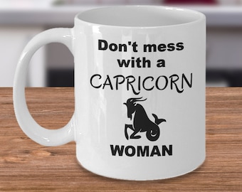 Taza del zodíaco - No te metas con una mujer capricornio - divertido horóscopo estrella signo Capricornio símbolo - Capricornio Femenino Astrología regalo de cumpleaños