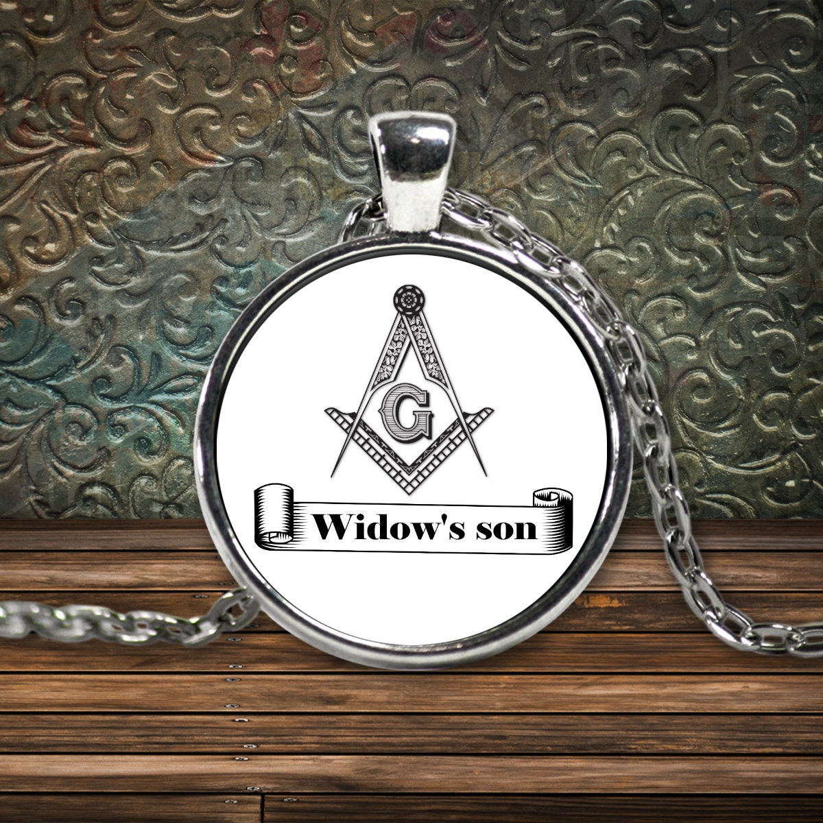Freemason necklace Widow's son Masonic symbol square | Etsy