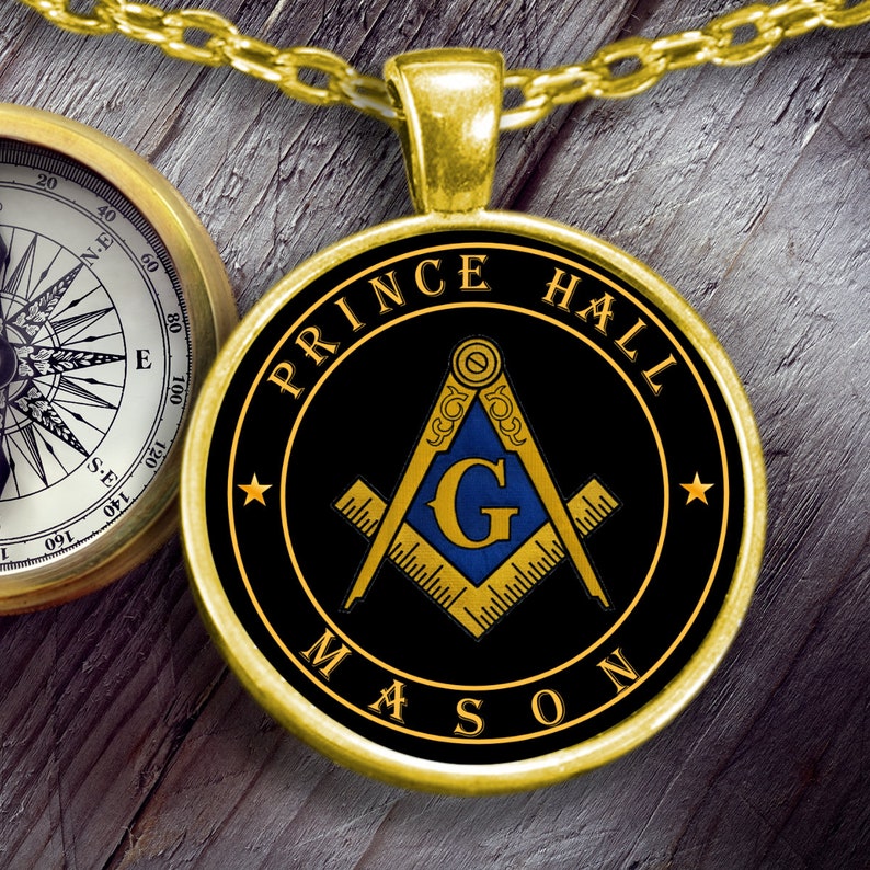Masonic necklace Prince Hall Mason Freemason 357 symbol pendant Lodge square compass gift PHA