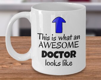 Doctor of medicine MD coffee mug gift - This is what an awesome doctor looks like - Funny med school medicine profession gifts