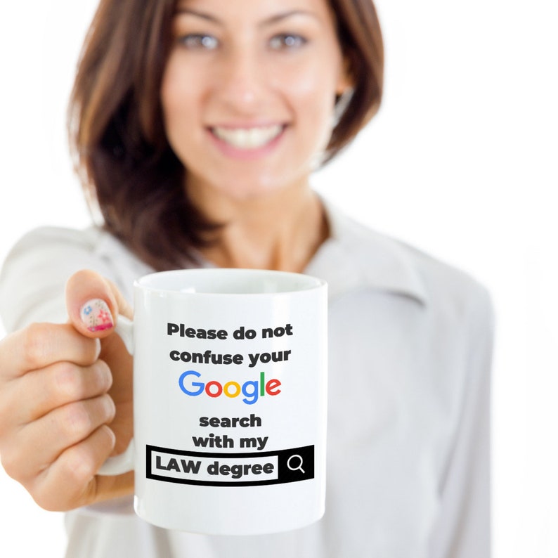 Funny Lawyer coffee mug Please do not confuse your search with my Law degree advocate attorney at law gag joke gift image 2