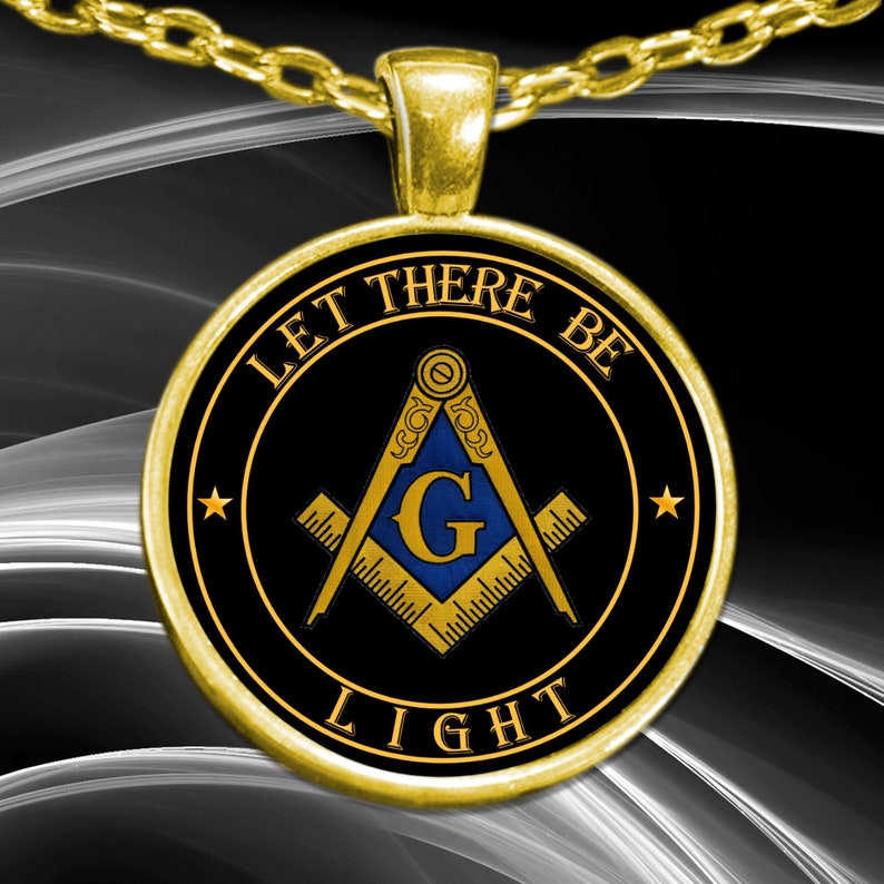 Masonic necklace Let there be Light motto FREEMASON | Etsy