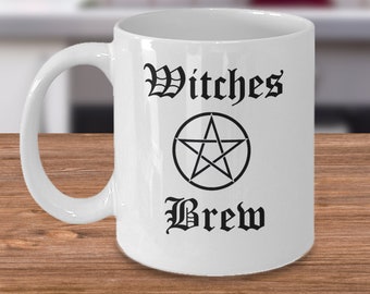 Tazza Wicca - Witches Brew - tazza strega - Divertente regalo wiccan - strega coven joke cup - stregoneria - Simbolo pentagramma - regali wiccan - tazza magica