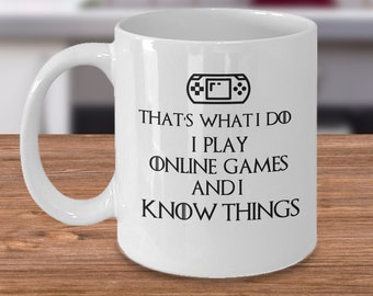 Juego juegos en línea y sé cosas - Divertido regalo de juego - regalos para jugadores - Grado de TI Broma de nerd geek de computadora - Juegos de amantes de PC