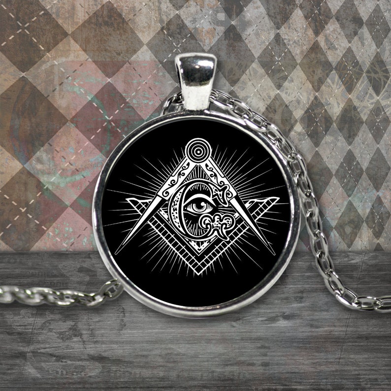 Freemason necklace Masonic archaic All seeing Eye of God | Etsy