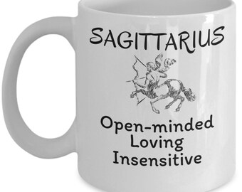 Zodiac Sagittarius personality traits coffee mug - Sagittarius Horoscope gifts - Astrology constellation birthday gift - Astrological gifts