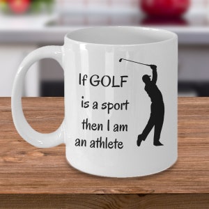 ゴルフ スポーツ コーヒー マグ - ゴルフがスポーツなら私はアスリート - 面白いゴルファーのユーモア - ゴルフのギフト - 夫へのゴルファーのジョーク ギフト