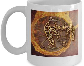 Widder Feuer Zeichen - Widder Becher - Widder Geburtstagsgeschenk - Widder Tierkreis becher - Geschenk für Widder - Widder Astrologie - Widder Astrologie Geschenke - Widder Tasse