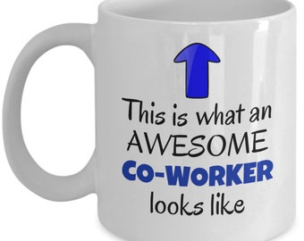 Coworkers mug - This is what an awesome co-worker looks like - Funny Work Gift - Colleagues Present - coworker birthday gift - colleague cup