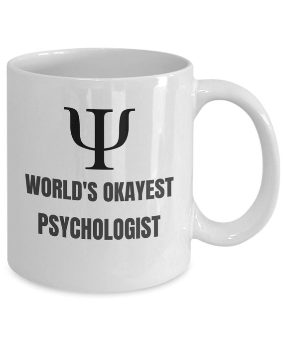 Psychology coffee mug World's okayest Psychologist funny Freud Jung gift cup