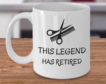 Hairdresser coffee mug - This legend has retired - hair stylist gift - Hairdresser retirement joke gift - barber retirement humor