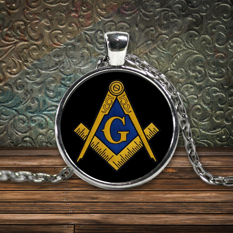 Freemason necklace Masonic square and compass symbol | Etsy