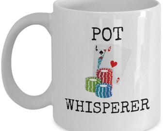 Pokermok - Potfluisteraar - Grappige pokerspeler geschenken - casino geschenken - poker speler thema beker - gokker geschenken - poker cadeau voor hem