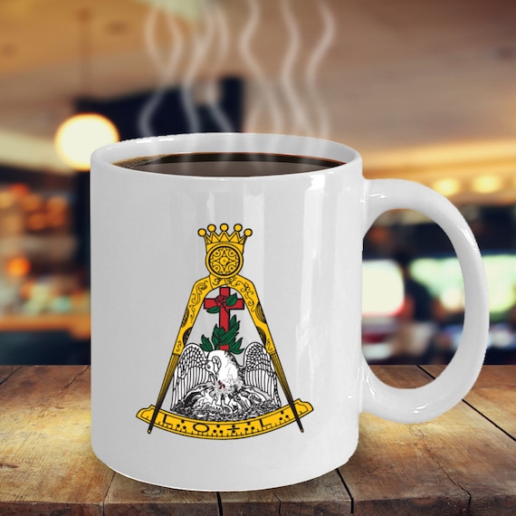 Freemason Coffee Mug - Masonic 18 Degree Symbol - Knight Rose 