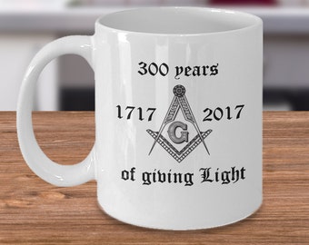 Freemason coffee mug - 300 years of freemasonry cup - masonic gifts