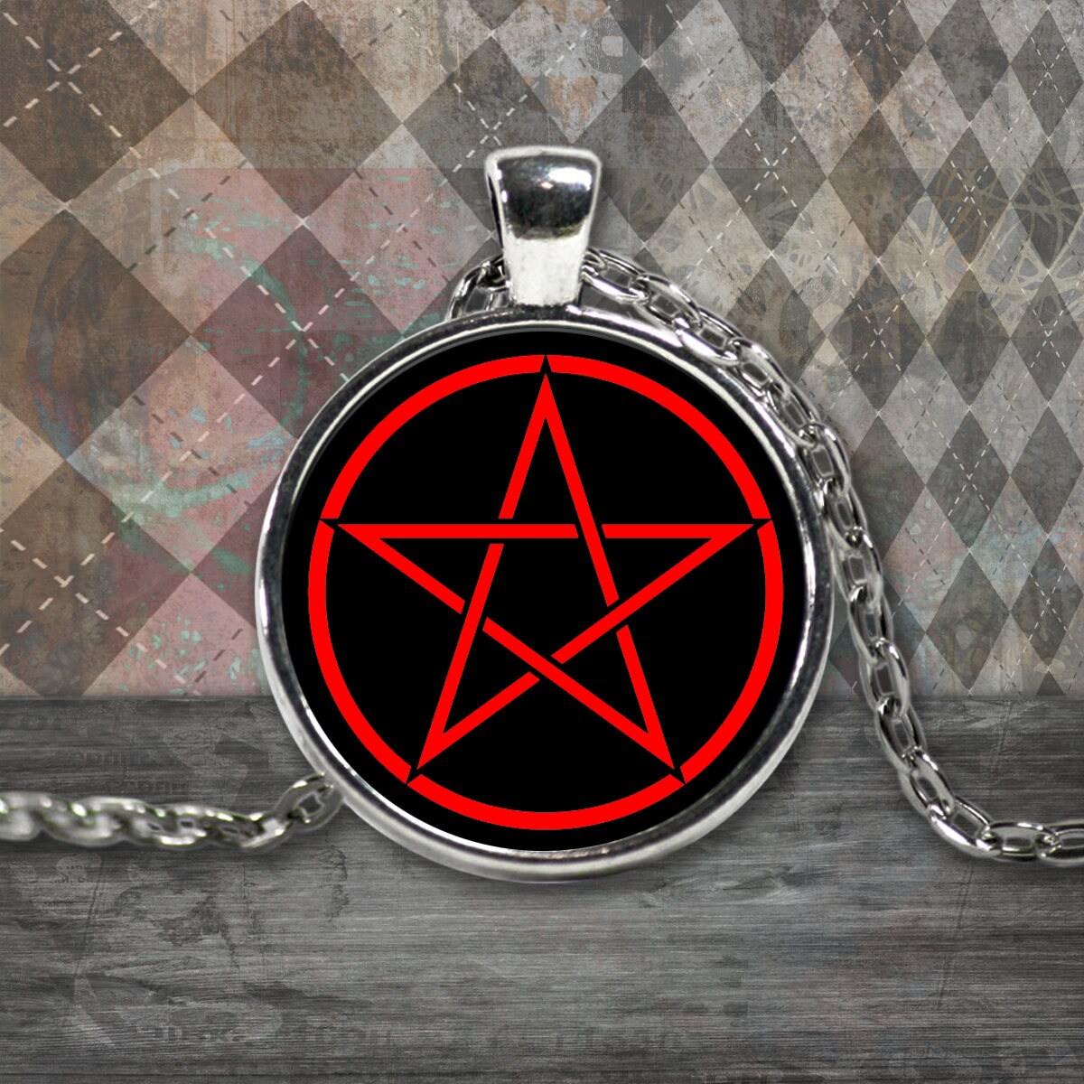 Pentagram Necklace Occult Jewelry Pentagram Symbol Etsy