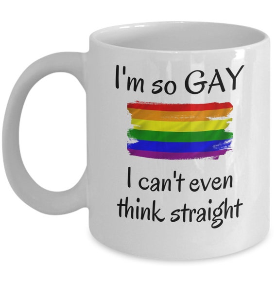 LookHUMAN Tazza Pride Arcobaleno "I'm Too Gay For This Shit": Tazza In Ceramica 425ml, Stampa Fronte/Retro, Lavabile In Lavastoviglie, Regalo LGBTQ+ Divertente
