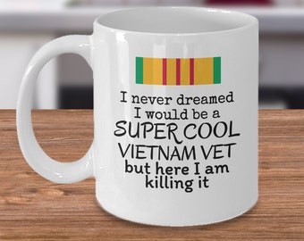 Super cool Vietnam veteran - Vietnam veteran symbol coffee mug - Army agent orange - Veterans day gifts - dd 214 military ex soldier gift