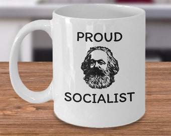 Marxista Sociología taza de café - Socialista orgulloso - Retrato de Karl Marx regalo político - Manifiesto comunista - Filosofía política Socialismo