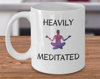 Yoga-Lehrer-Schüler-Praktiker-Kaffeebecher - stark meditiert - lustige Meditation Symbol Geschenk - New Age Sachen östlichen Religion Geschenke
