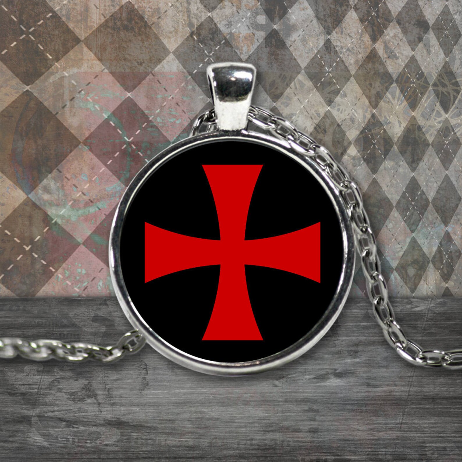 Knights Templar Masonic Necklace Templar Red Cross Symbol | Etsy