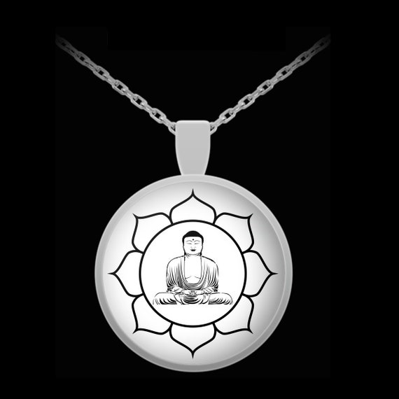 Yoga jewelry Necklace Buddha in Lotus Meditative Symbol | Etsy