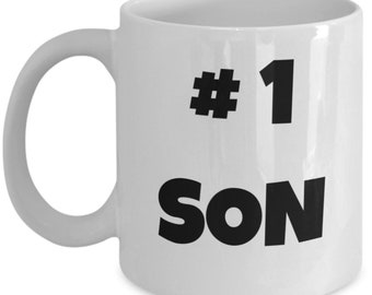 Zahl 1 Sohn - Lustige Kaffeetasse Geschenk für Sohn - #1 Sohn - Mutter Sohn Geschenk - Liebevoller Sohn - Geschenk für Sohn von Mama Papa - Abitur Geschenk Sohn