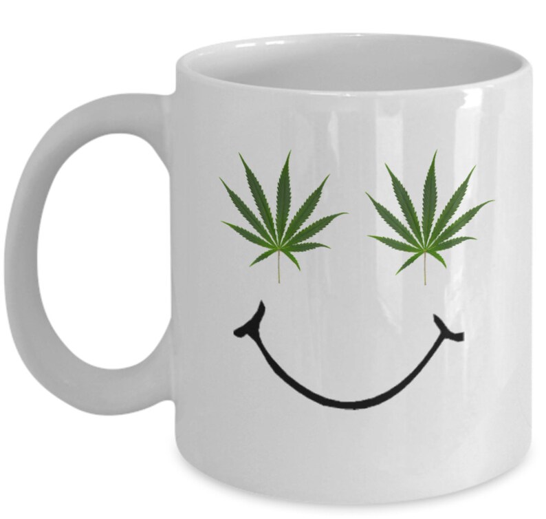 Marijuana Coffee Mug Smiley Weed Face Cannabis 420 Tea Cup Etsy