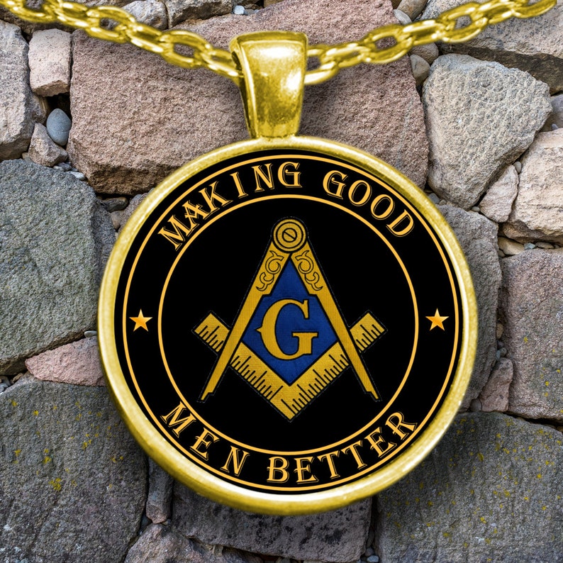Freemason Necklace Making Good Men Better Masonic Motto | Etsy