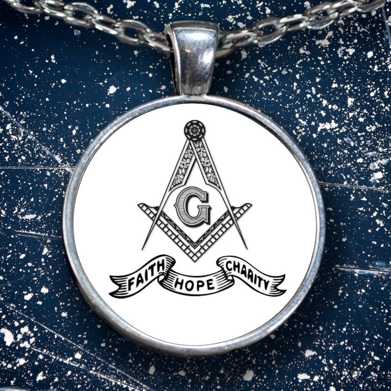 Freemason necklace Masonic Faith Hope Charity motto | Etsy