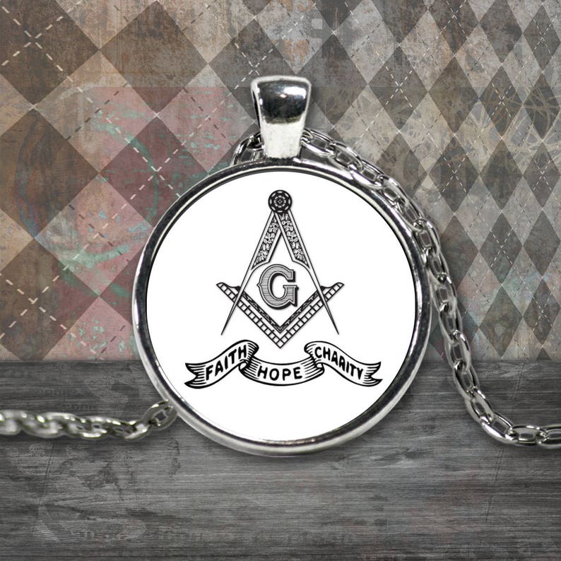 Freemason necklace Masonic Faith Hope Charity motto | Etsy