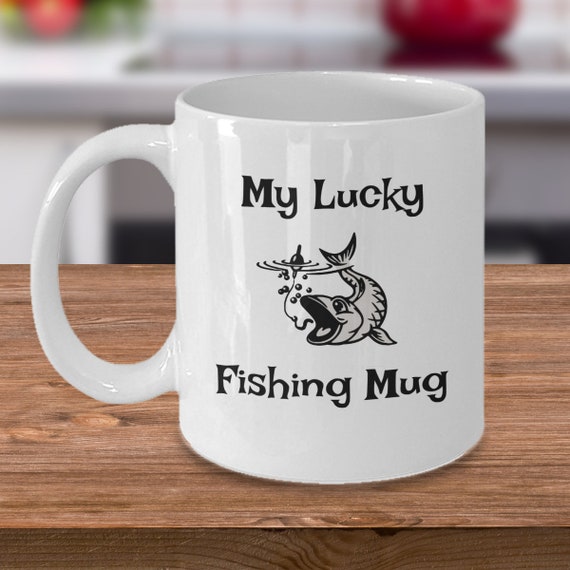 My Lucky Fishing Mug Funny Fishing Dad Gifts I Love Fishing Uncle Fisherman  Gift Fish Gift Funny Gifts for Fisherman Hobby Cup 
