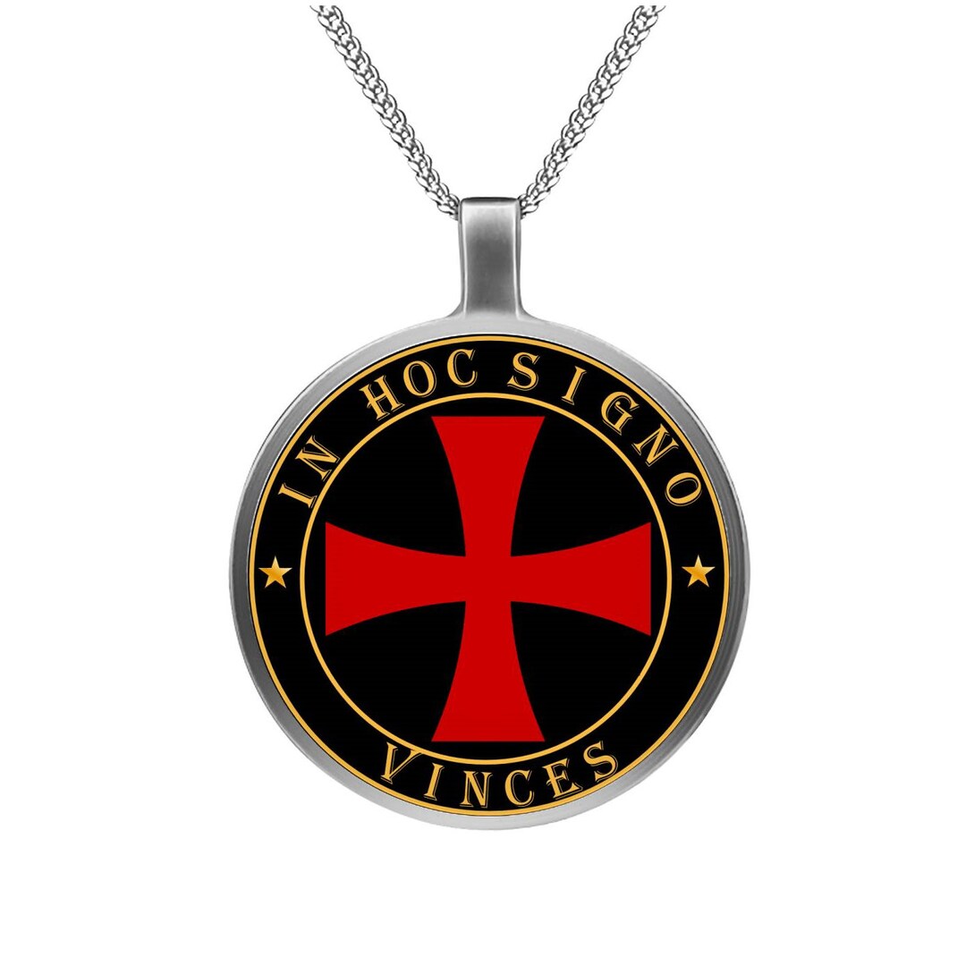 Knights Templar Necklace in Hoc Signo Vinces Motto Templar - Etsy