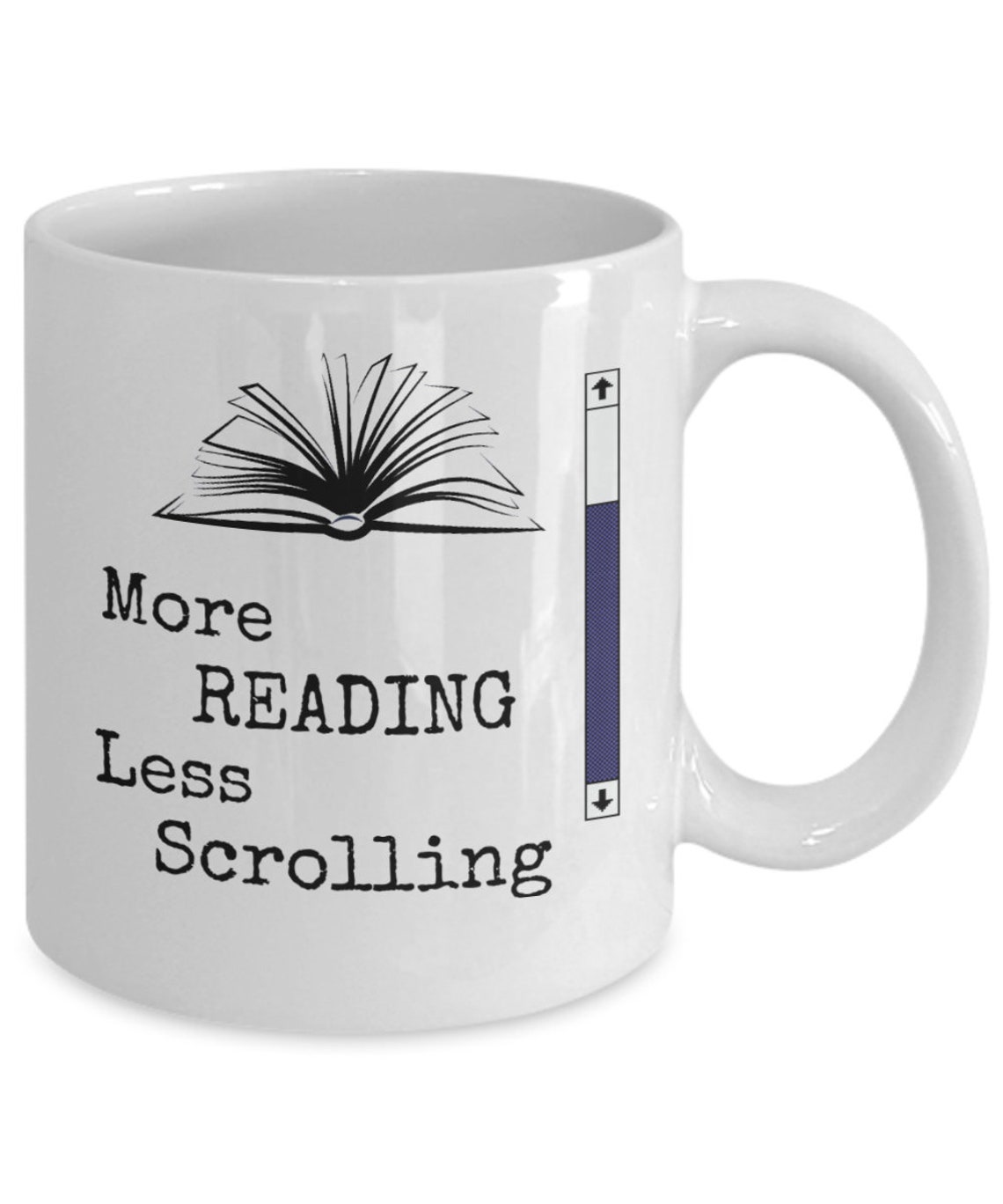 Book Library Coffee Tea Mug More Reading Less Scrolling Etsy