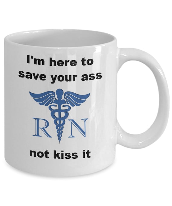Tasse à café en céramique avec inscription « Nurse Definition My Job is to Save Your Ass Not Kiss It » - Cadeau amusant pour un ami, un anniversaire, une semaine d'infirmière