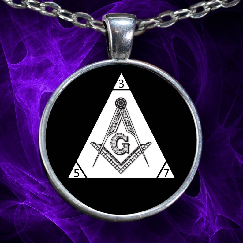 Freemason necklace Masonic triangle 357 symbol square and | Etsy