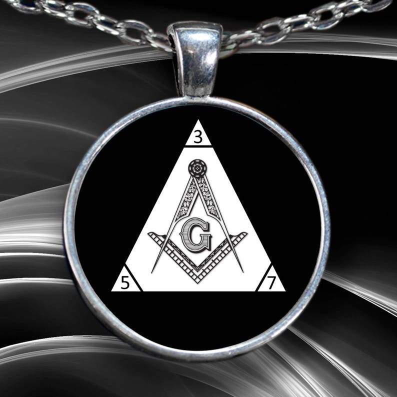 Freemason necklace Masonic triangle 357 symbol square and | Etsy