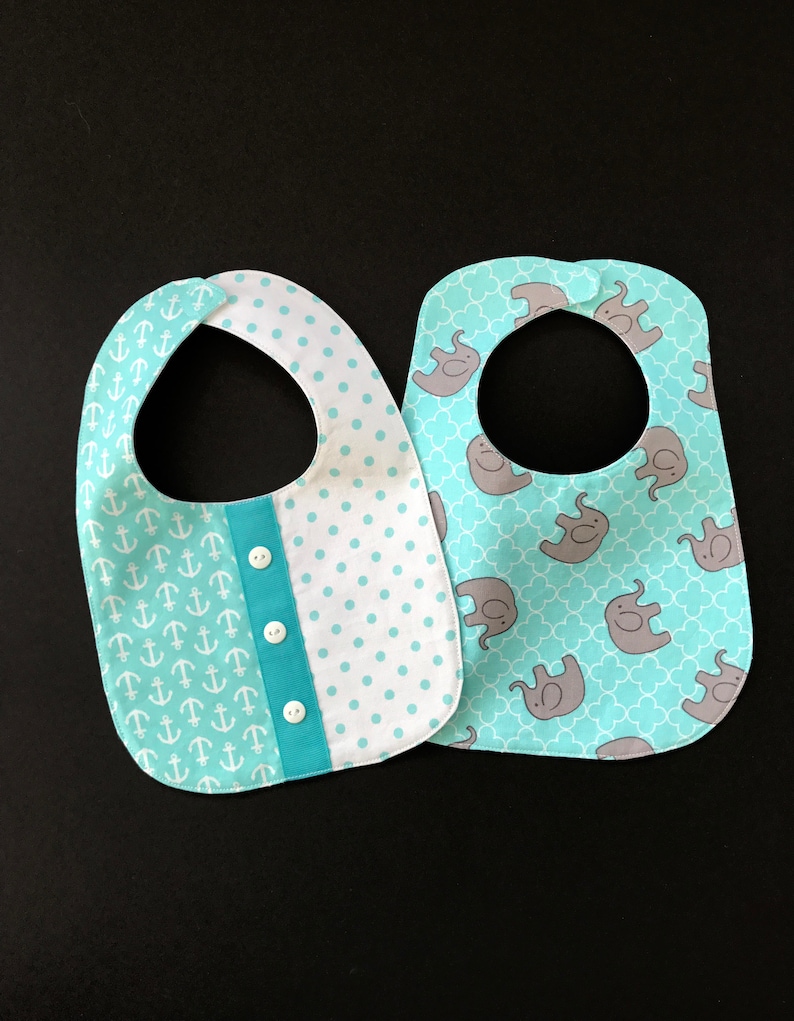 Infant Bibs Baby Boy Bibs Anchor Pattern Bib Reversible Etsy