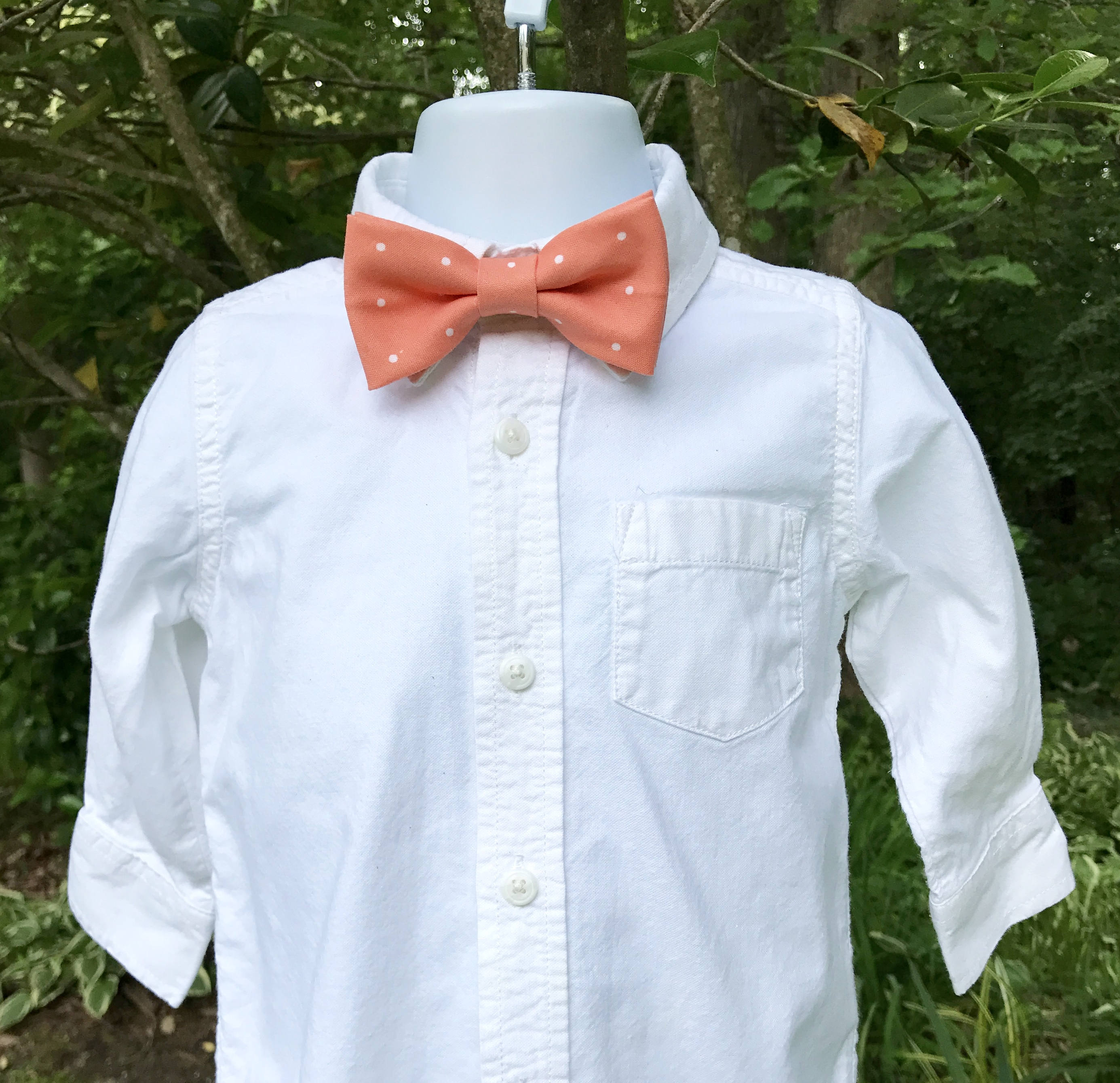 Peach Polka Dot Toddlers Bow Tie Baby Boys Peach Polkadot Bow Etsy