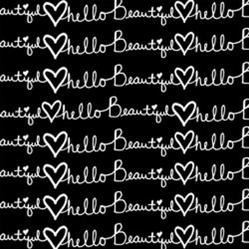 Hello Beautiful Bag Pretty Makeup Bag Black and White Bag