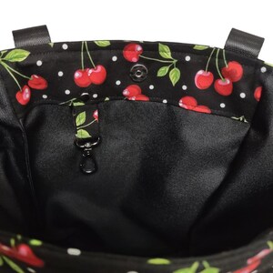 Small Cherry Tote / Red Cherries Purse / Cherry Project Bag / Small Shoulder Bag Tote / Cherry Lover Gift image 7