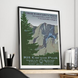 Kit Carson Peak, Kit Carson Peak Poster, Kit Carson Peak Print, Colorado 14er, Colorado 14ers, 14er print, 14er poster