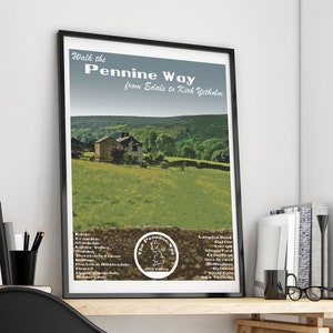 The Pennine Way Print, Pennine Way Poster, Pennine Way, UK National Trail